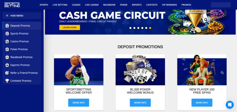 SportsBetting promo as seen when testing