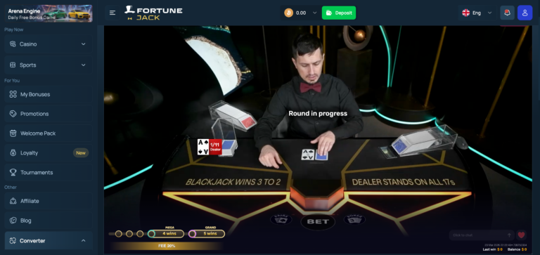 FortuneJack live blackjack