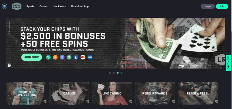 Lucky Rebel homepage