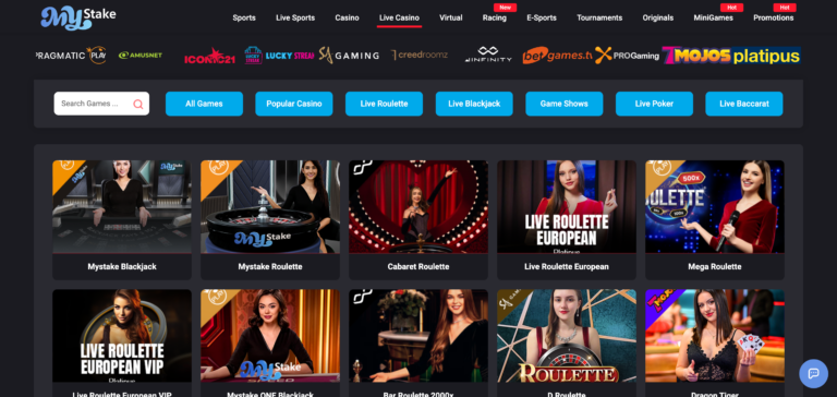 Mystake live casino when testing