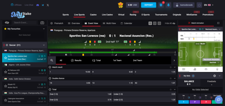Mystake live bet as seen when testing