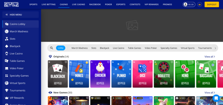 Sportbetting casino games as seen when testing