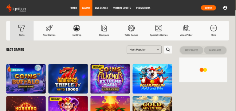 Ignition casino all slot seen when testing