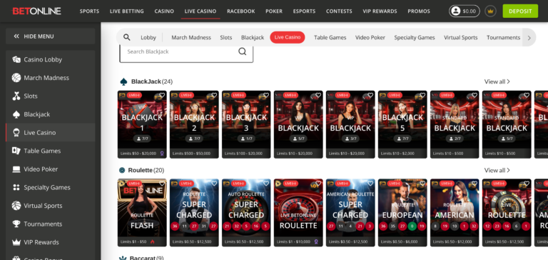 BetOnline live casino