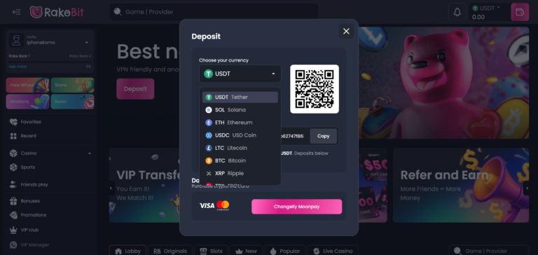 deposit method as seen Rakebit