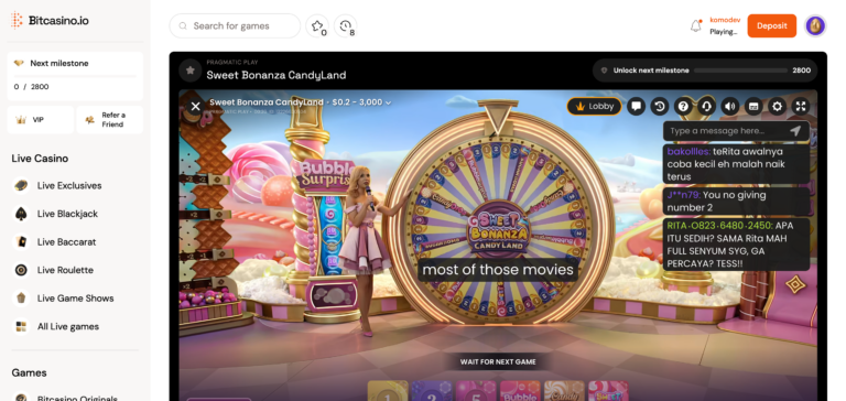 sweet bonanza spin wheel game as seen on bitcasino