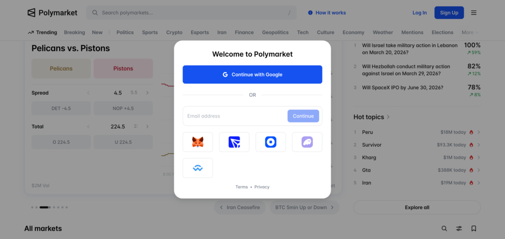 Creating PolyMarket account