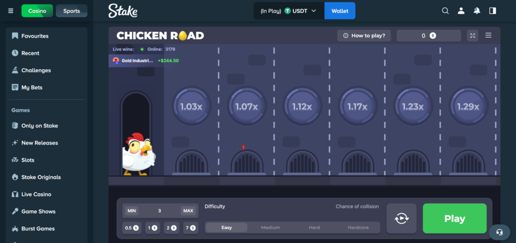 Chicken run game in Stake 