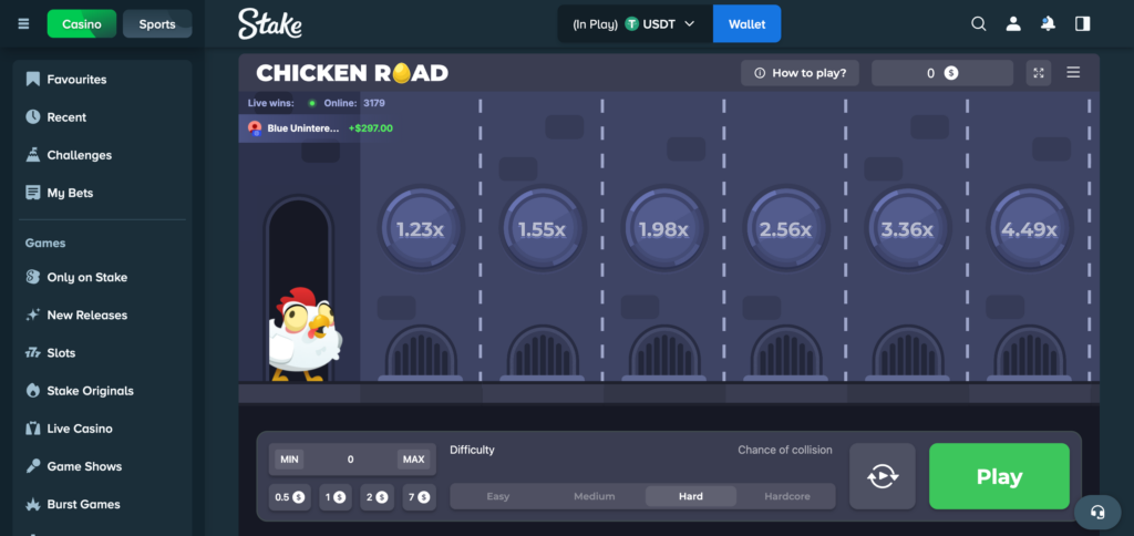 Chicken run game in Stake 