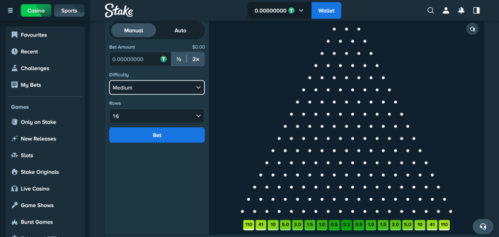 Plinko game on stake