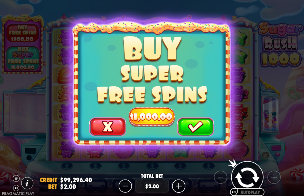 Sugar Rush 1000 free spins