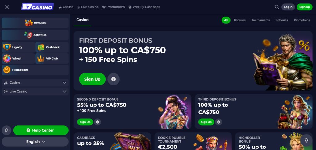 B7Casino promotion as seen when testing