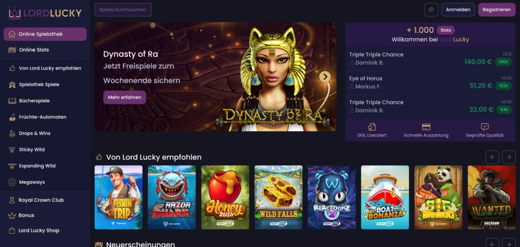 Lucky Lord home page