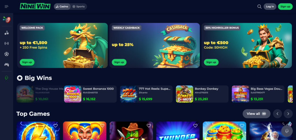 Ninewin home page