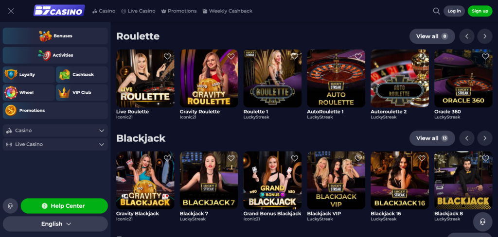 B7Casino live casino as seen when testing